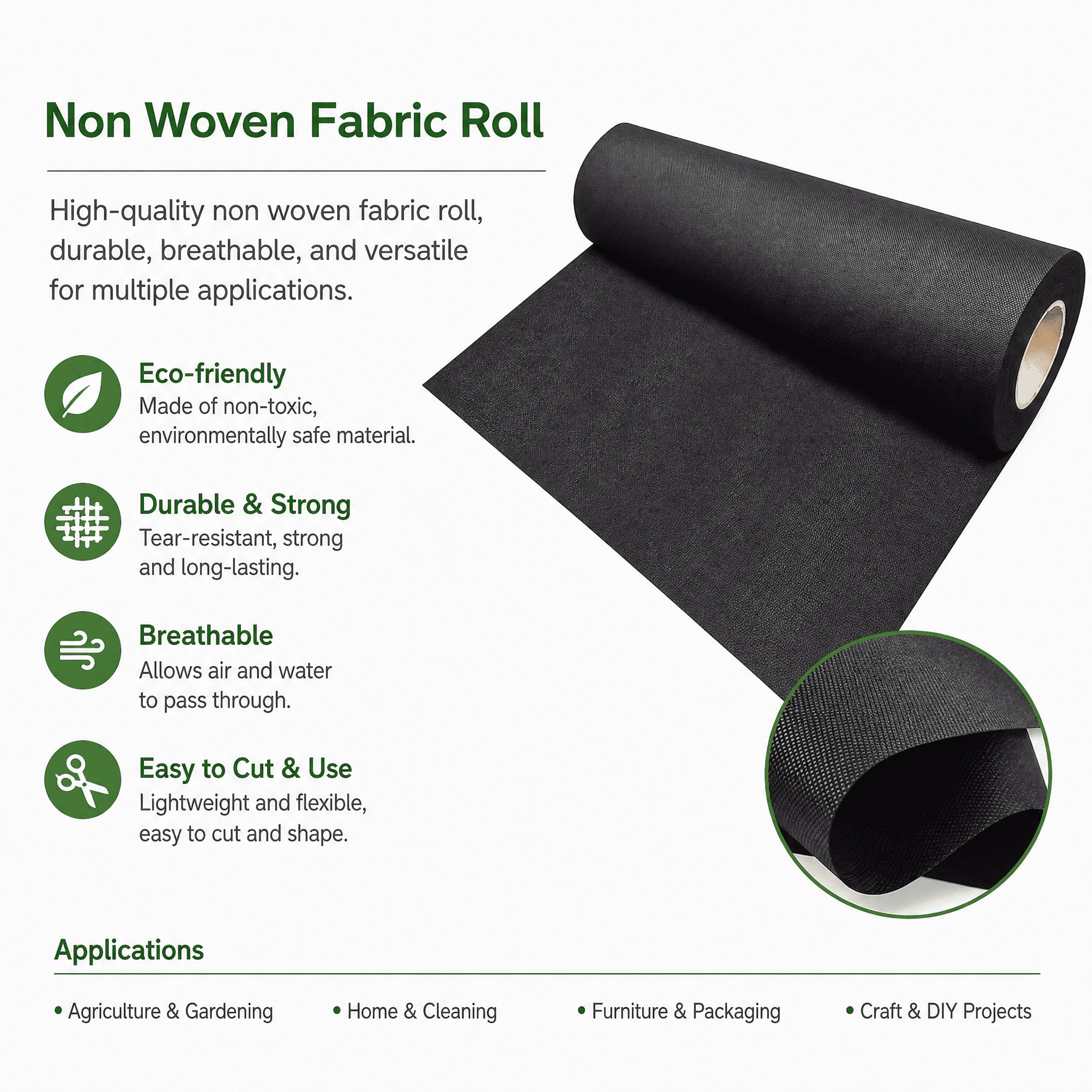 10 Pack Landscape Fabric Weed Barrier Non-Woven Garden Mats, 3 Ft. x 100 Ft. 1.5 oz