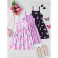 thumbnail image 3 of Mikrdoo 3-Pack Girls Summer Dress Set - Sleeveless Casual Occasions with Heart & Butterfly Print, 3 of 9