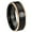 Black And Pink Step Edges, variant on Lost Dharma 8MM Beveled Edge Brush Black 2 Tone Tungsten Men's Ring