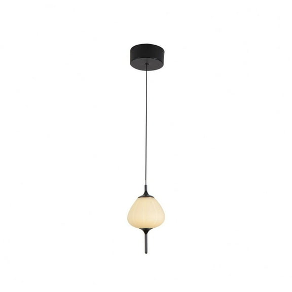 VONN Lecce 5" ETL Certified Integrated LED Aluminum/Glass Pendant in Black