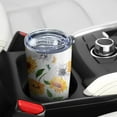 thumbnail image 5 of 20 Oz White Sunflower Coffee Tumbler Double Wall Insulated Stainless Steel Water Bottle | Metal Reusable Thermoses Flask with Cup Cap | Leak & Sweat Proof with Anti-Dust Lid, 5 of 7