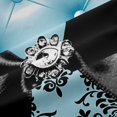 thumbnail image 5 of Manfei Retro Damask Baroque Blackout Curtains,Black Dreamy Bowknot Window Curtains Pack of 2 (38x45 Each), 5 of 6