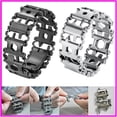 thumbnail image 2 of Bracelet d'Outils Multifonction en Acier Inoxydable Multitool avec 29 Outils pour Camping et Randonnée en Plein Air Trousse d'Urgence 10 Grammes Argent, 2 of 5