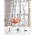 thumbnail image 6 of Sheer Curtains 63 Inch Length, Botanical Wildflowers Semi Sheer Curtains Light Filtering Window Treatment, Spring Farmhouse Floral Grey Plaid Privacy Voile Drapes for Living Room Bedroom 52x63 Inch, 6 of 7