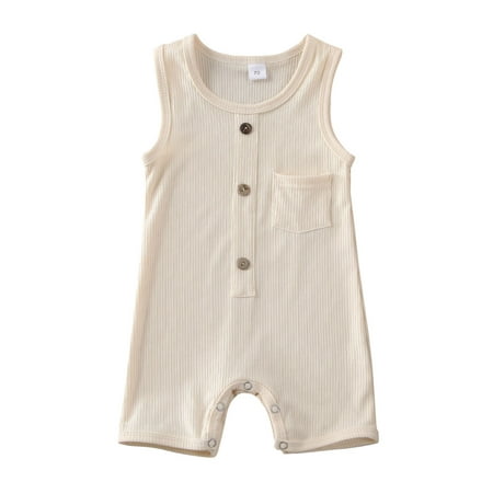 

Newborn Baby Boy Girl Sleeveless Knitted Romper Jumpsuit One-Piece Clothes 0-24M
