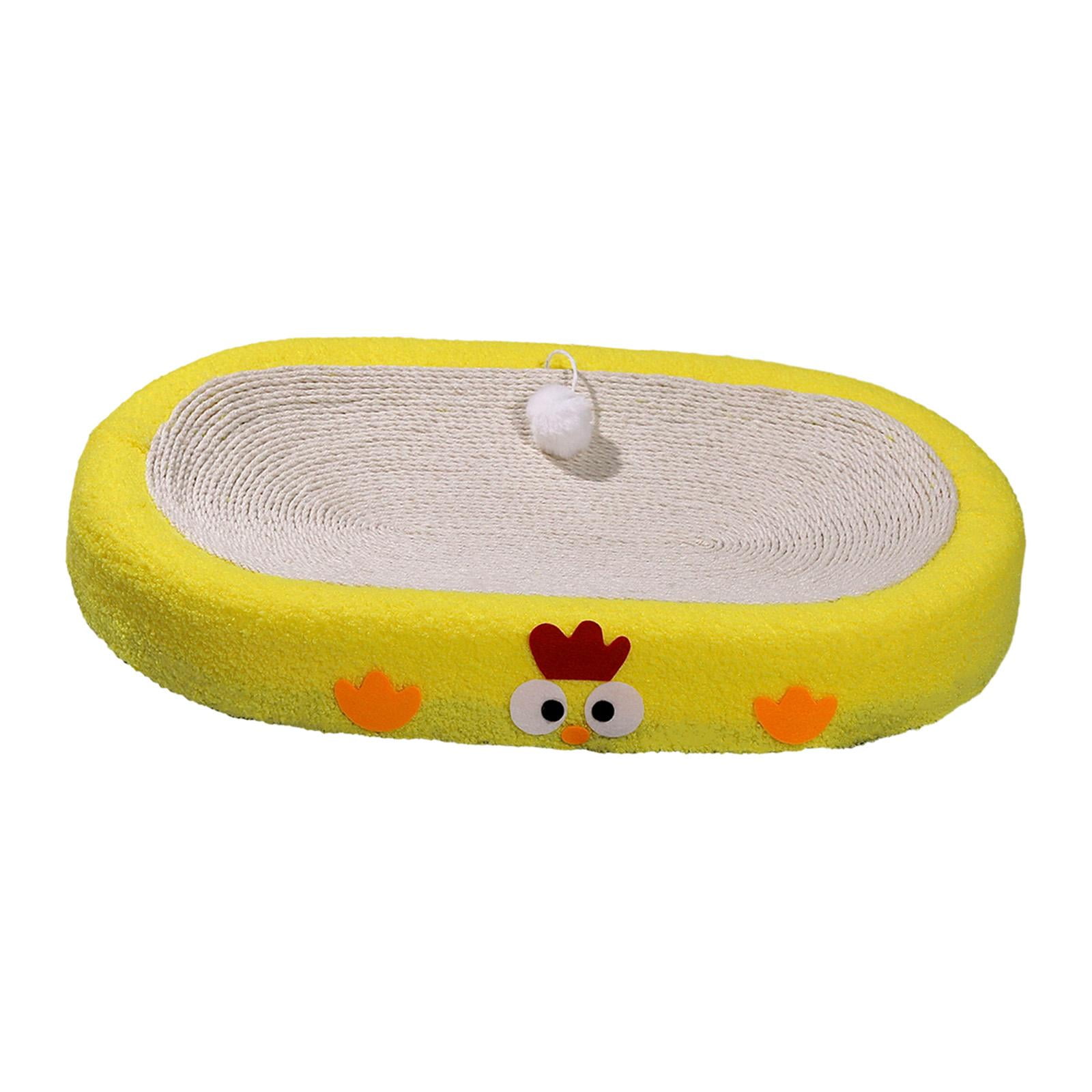 DOLITY Cat Scratch Pad Pet Gift Comfortable Durable High Dense Sisal Scratcer Board Yellow Oval