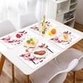 thumbnail image 2 of Wobogo Red Butterfly Pink Floral Placemats Coasters Set of 2 Heat-resistant Non-slip Easy to Clean Square Dinner Plate Mat, 2 of 8