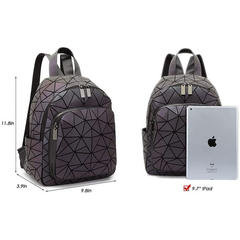Geometric luminous crossbody bag glow-in-the-dark handbag Holographic  reflective backpack purse clutch bag (backpack): Handbags