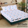 thumbnail image 6 of RUVANTI 100% Cotton Sheets – Queen Size Percale Bedding, Cooling & Breathable Floral Design, Durable with a Crisp, Soft & Comfortable Feel, 16" Deep Pocket, 4-Piece Set, Puppy Me, 6 of 7
