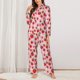thumbnail image 2 of Fotbe Hand Drawn Strawberry Conjunto de Pijama de Manga Larga para Mujer con Estampado, Ropa de Dormir de 2 Piezas, Conjunto de Casa Suave y Cómodo con Bolsillos-Small, 2 of 7