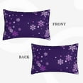 thumbnail image 2 of Picia Crystal Purple Snowflake Pattern Plush Pillow Case – Soft and Cozy Cushion Cover, Hypoallergenic Throw Pillow Case for Home Decor-16"x24", 2 of 6
