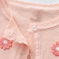 thumbnail image 5 of HAOTAGS Girls Knitted Cardigan (1-13) Jacket with Floral Accent Casual One-Button Open Front Cover Up Top for Fall Hot Pink Size 9-10Years, 5 of 8