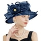 thumbnail image 1 of RZTA Sombrero de vestir de iglesia Kentucky Derby para mujer, ala ancha, flor de hoja, sombrero de despedida de soltera, 1 of 1