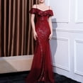 thumbnail image 1 of UPPADA Robes d'Invitée de Mariage pour Femmes à une Épaule Froncées Robe de Soirée Formelle Portefeuille Ourlet à Volants Robe Dos Nu Moulante Robe Maxi Taille Haute Robe de Fête Robe de Bal Robe de Cocktail Liquidation en Liquidation, 1 of 6
