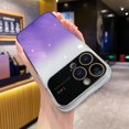 thumbnail image 2 of for Phone 14 Pro Max Case Gradient Crystal Case, Wide Lens Camera Protection Clear Back Cover with Screen Protector Shockproof Cover for Girls Women -Purple, 2 of 14