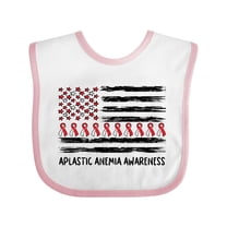 Inktastic Aplastic Anemia Awareness Red and White Ribbons and Flag Boys or Girls Baby Bib