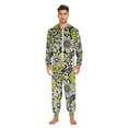 thumbnail image 3 of FORMRS Onesies Pajama for Adults Unisex Hoodie Winter Jumpsuit One Piece Sleepwear, Sizes S-2XL, Beige Flower Pattern, 3 of 7