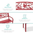 thumbnail image 5 of Best Choice Products 50in Steel Outdoor Patio Garden Park Bench Porch Chair Yard Furniture w/ Pastoral Bird Design - Red, 5 of 7