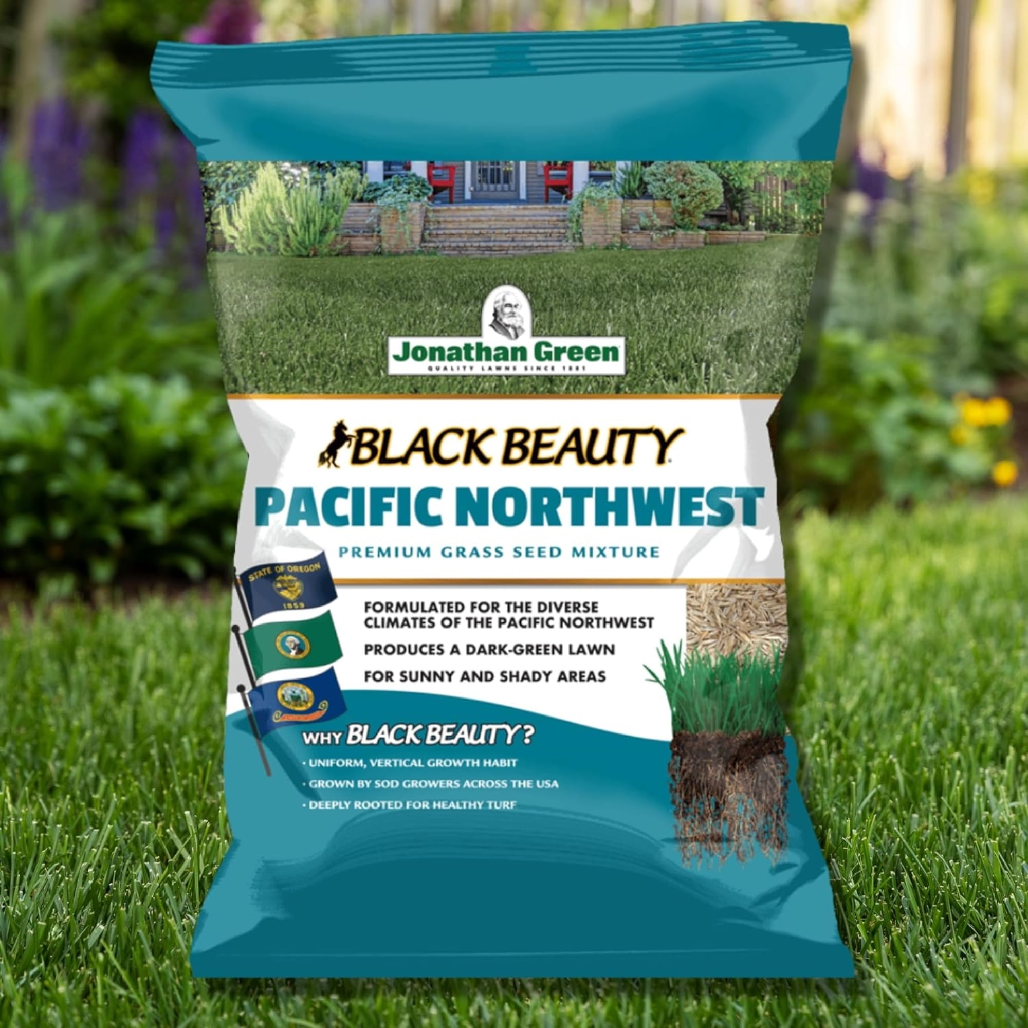 Jonathan Green Black Beauty Pacific Northwest Grass Seed Mixture - Drought-Tolerant - 7 lb