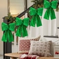 thumbnail image 6 of EWASWON Christmas Sequin Bow Ornament 2 Pack - Green Festive Holiday Tree Decorations with Sequins for Christmas Party & Tree, 6 of 6