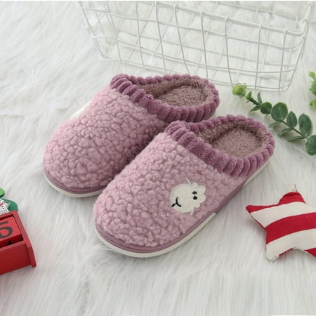 

uikmnh Warm Slippers Women Slippers Home Warm Cotton Slippers Winter Home Cotton Slippers Fashion Cute Printing Warm Slippers Casual Home Shoes 6.5