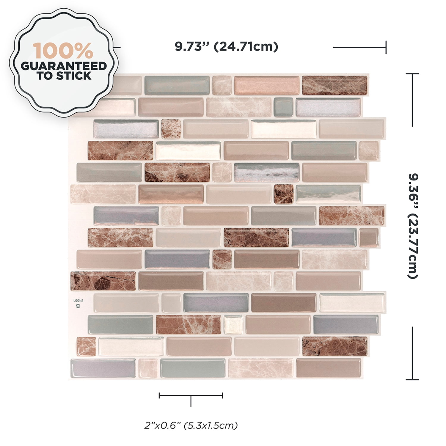SMART TILES Peel and Stick Backsplash Tiles - 4 Sheets of 10in x 10in - 3D Adhesive Peel and Stick Tile Backsplash for Kitchen, Bathroom, Wall Tiles
