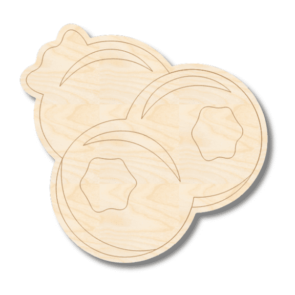 Unfinished Wood Etched Blueberry Shape 14" / 1/4"
