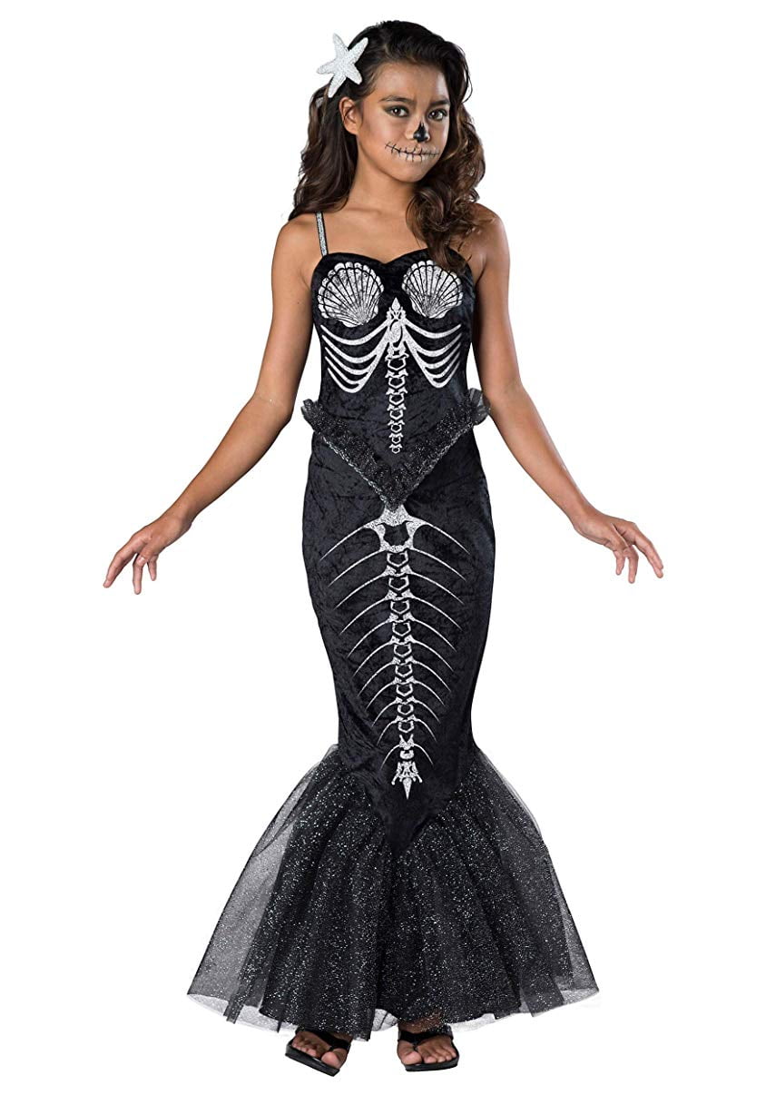 Skeleton Mermaid Girl's Costume - Large 12-14 - Walmart.com - Walmart.com