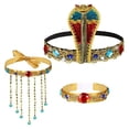 thumbnail image 2 of Accesorios de disfraz Zulema Tocado de reina de Egipto Collar de borlas Pulsera de cristal, 2 of 7