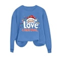 thumbnail image 4 of Women's Festive Sweatshirt with Santa Claus and Lettering Print Round Neck Hoodless Loose Comfort Wear, 4 of 6