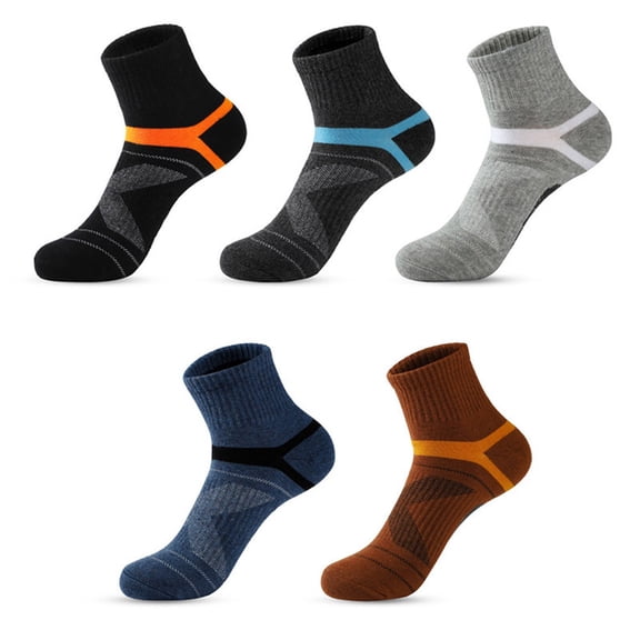 WHEANG 5 Pack Crew Athletic Socks for Men Thick Cushioned Basketball Running Socks Low Cut Non Slip Moisture Wicking Breathable Performance Sports Socks for Training Gym(White) Summer Sales Under $2