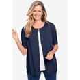 thumbnail image 3 of Woman Within Plus Size Perfect Elbow-Length Sleeve Cardigan Sweater, 3 of 6