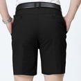 thumbnail image 3 of Lovskoo Men's Dress Shorts Flat Front Solid Color High Waist Knee Length Pants Business Suit Pants Straight Leg Shorts Black, 3 of 4