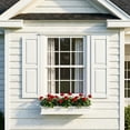 thumbnail image 3 of Barara King Window Shutters with Premium Board and Batten, Plantation Shutters with Squared Design and Easy Mount for Farmhouse, Home Office, Living Room, Bedroom, White(14"*39"), 3 of 8