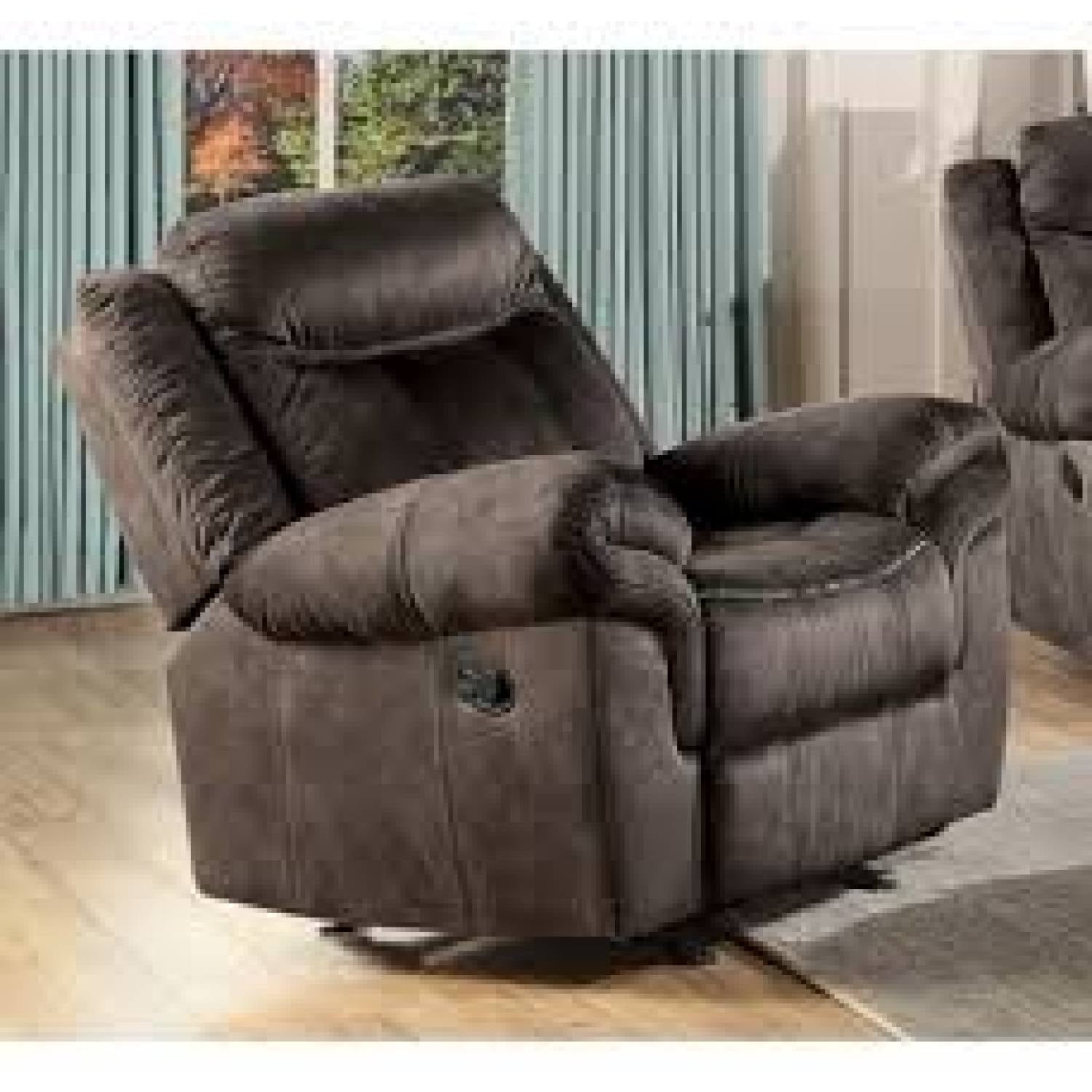 Miekor Furniture Zubaida Glider Recliner, 2Tone Chocolate Velvet