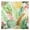 Tropical Leaf 3, variant on Dznils Green Eucalyptus Fabric Shower Curtain, Watercolor Floral Pattern with Hooks, 72" x 72"