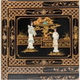 thumbnail image 6 of Oriental Furniture Black Lacquer China Cabinet - Royal Ladies, 6 of 7