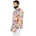 thumbnail image 4 of LA LEELA Men's Hawaiian Shirts Short Sleeve Button Down Shirt Men's Casual Shirts Holiday Tropical Beach Summer Party Shirts for Men Funny M Floral Art, Brown, 4 of 6