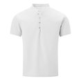 thumbnail image 6 of Men's Fashion Button T-Shirt Everyday Henley Summer Casual Tops Solid Color Outdoor Trend Short Sleeve, 6 of 9