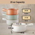thumbnail image 5 of Ceramic Soup Bowls With Handles Set of 4 - 15 oz Oven Safe Bowl for Chili, Gumbo,, 5 of 5