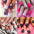 thumbnail image 2 of 120/504 piezas de puntas de uñas transparentes con forma de pato, media cobertura, extensiones de ABS para manicura francesa., 2 of 5