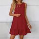 thumbnail image 2 of TaTaai Women's Lightweight Slip Mini Dress Solid Color Round Neck Sleeveless Casual Polyester Summer Dress Gift, 2 of 7