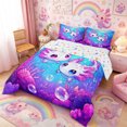 thumbnail image 3 of Meiyoeat Kawaii Pink Axolotl Full Size Comforter Sets 3-Piece, Cartoon Sea Salamander Bedding Comforter Set, Blue Purple, 3 of 6