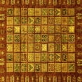 thumbnail image 1 of Ahgly Company Machine Washable Indoor Square Abstract Yellow Modern Area Rugs, 5' Square, 1 of 4