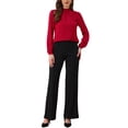 thumbnail image 2 of CAMISA DE CHIFFON CHIC INSPIRADA PARA MUJERES, OFICINA, CUELLO ALTO, MANGA LARGA, BLUSA XS ROJA, 2 of 5