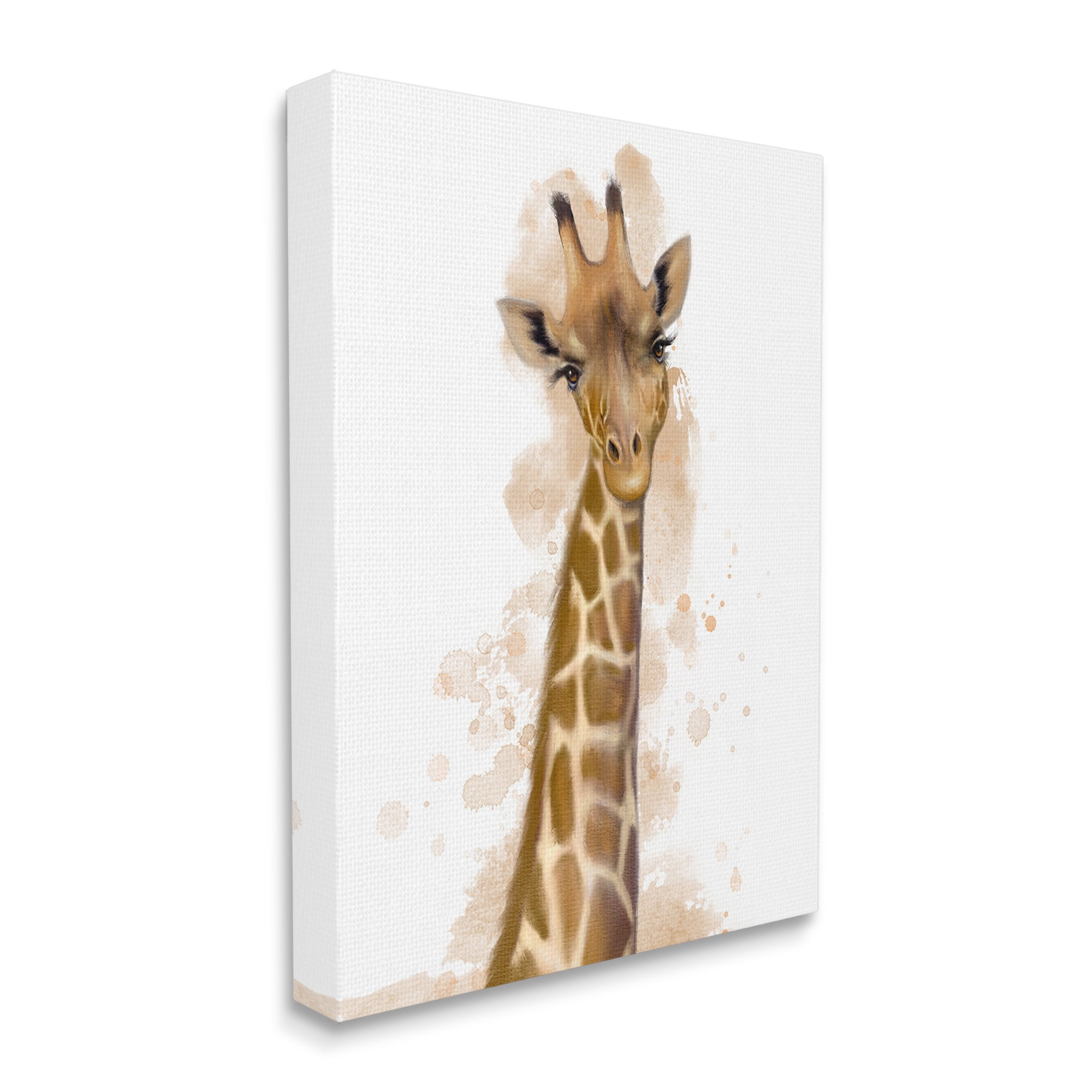 Stupell Industries Giraffe & Modern Splash Animals & Insects Painting Gallery Wrapped Canvas Art Print Wall Art, 30 x 40