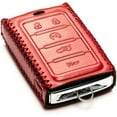 thumbnail image 3 of Vitodeco Genuine Leather Smart Key Fob Case Compatible with Jeep Wagoneer, Jeep Grand Wagoneer, Jeep Grand Cherokee (New 5-Button, Red), 3 of 4