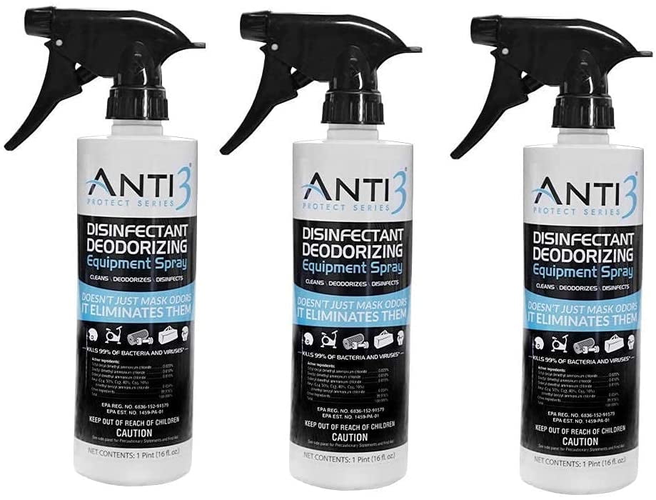 Anti3 Protect Disinfectant Spray, Odor Eliminator & Cleaner, Gym