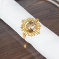 thumbnail image 3 of Balsa Circle 6 Gold Round 2" Metal Dinner Napkin Rings Large Crystal Rhinestone Party Home Decorations Supplies, 3 of 8
