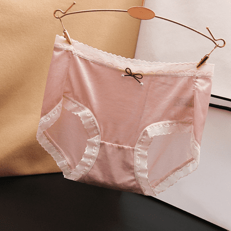 Fulorrnie Underwear for Women Comfort High Waist Breathable Panty Briefs Elastic Stretchable Seamless Panties Red L